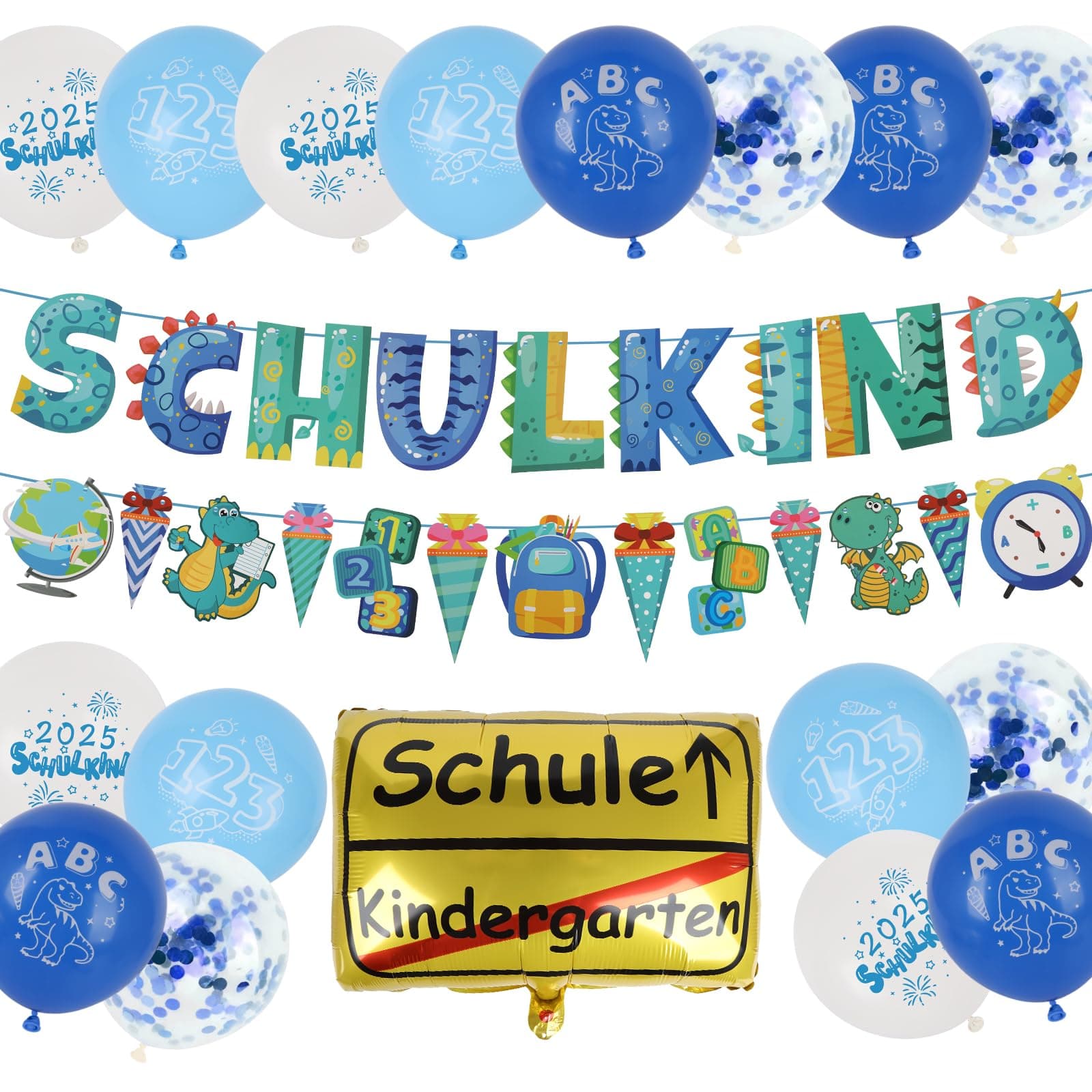 🎓🎈 SCHULKIND 2025 Deko Einschulung Junge 🎈🎓