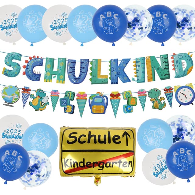 🎓🎈 SCHULKIND 2025 Deko Einschulung Junge 🎈🎓