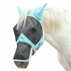 🐎🌟 Gallopoff Fliegenmaske Pferd, Pferdemaske mit Ohren und Nasenschutz, Atmungsaktives Mesh Hellgrün Pony - Angebot!