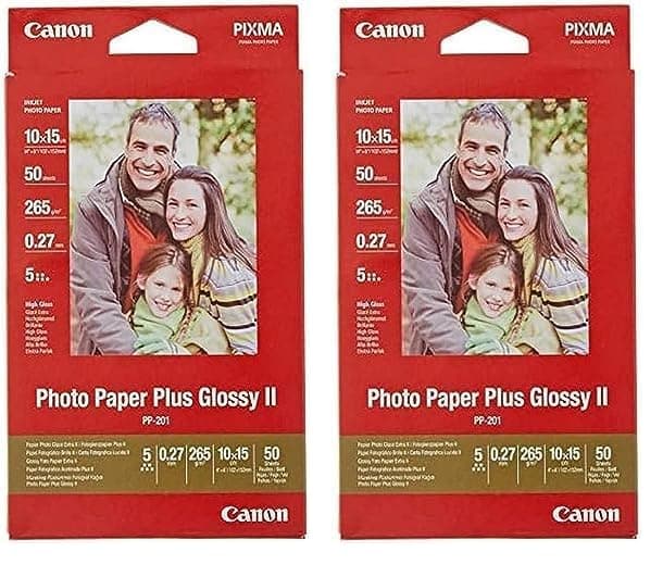 📸 Canon Fotopapier PP-201 glänzend - 10x15 cm 50 Blatt für Tintenstrahldrucker - PIXMA Drucker (265 g/qm) 2311B003 rot (Packung mit 2) 10x15 cm (Packung mit 2) 50 Blatt Single