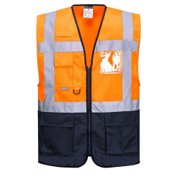 Angebot: Portwest WARSCHAU EXEKUTIV WESTE, Größe S, Orange/Marine 🧡🔵