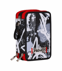 Seven Federmäppchen, Mehrfarbig, XXL Schwarz-Rot, Einheitsgröße 🖊️🎒