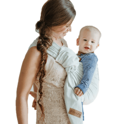 🌿 Shabany® - Ring Sling Tragetuch 100% Bio Baumwolle - Weiß (Schlaf)