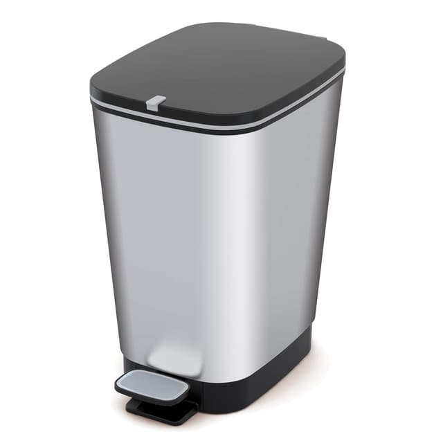 CURVER KIS Chic Bin Style Abfallbehälter, 25 Liter Silber Metallic ✨🗑️