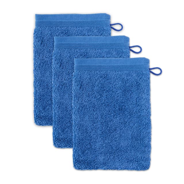🌺🌟🛁 Möve Superwuschel Waschhandschuh 3er Set Cornflower 15 x 20 cm aus 100% Baumwolle