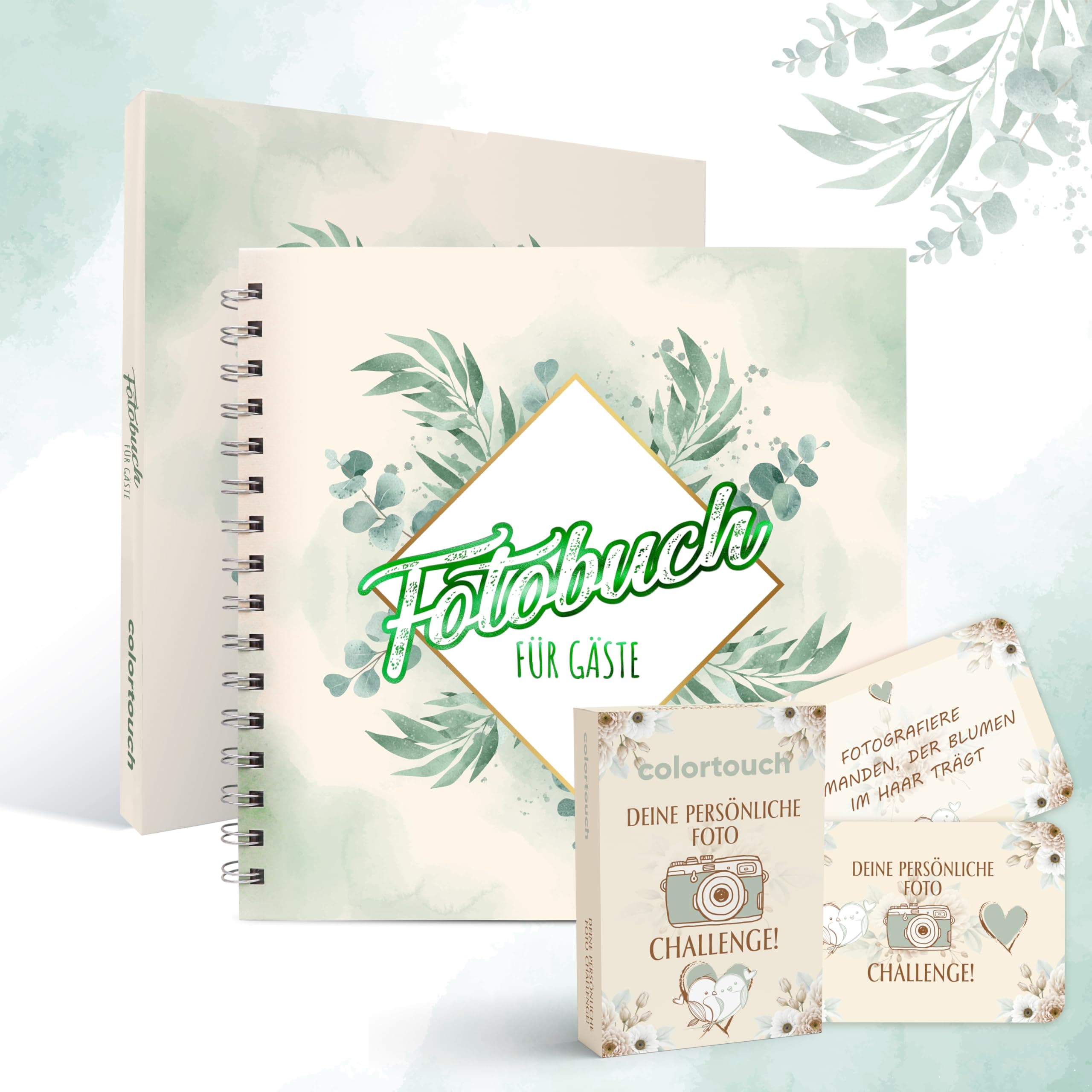 colortouch Hochzeit Fotobuch mit 70 Fotoaufgaben - Hochzeitsspiel Fotoalbum 📸❤️