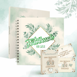 colortouch Hochzeit Fotobuch mit 70 Fotoaufgaben - Hochzeitsspiel Fotoalbum 📸❤️