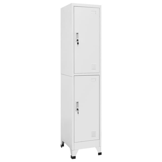 vidaXL Umkleideschrank mit 2 Fächern Spind Kleiderspind Metallschrank Schrank Grau 🏢🔒