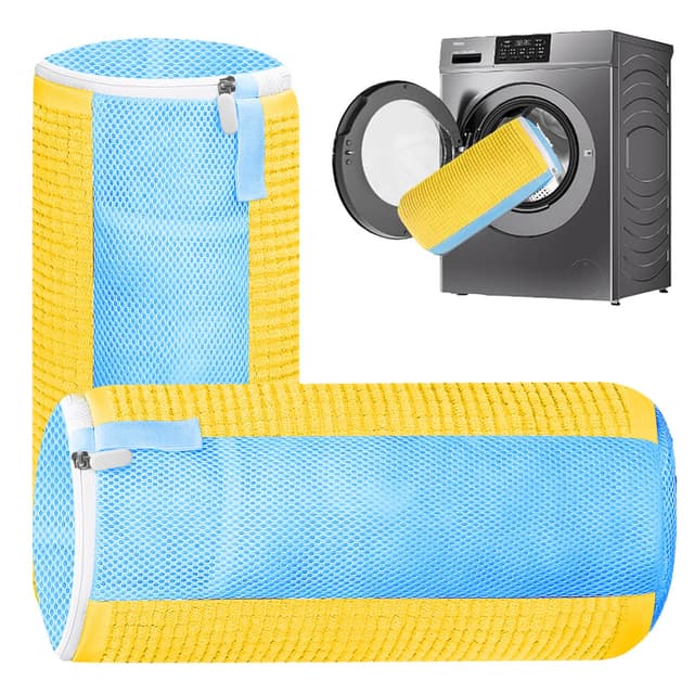 HUPIRCT 2pcs Schuhwaschbeutel 🌟 XL neues Modell Gelb - Reinigungskraft und Schutz in einem!