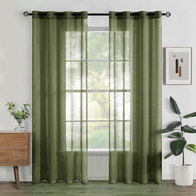 🌿 Woaboy Voile Gardinen Vorhänge Transparent Wohnzimmer 🌿