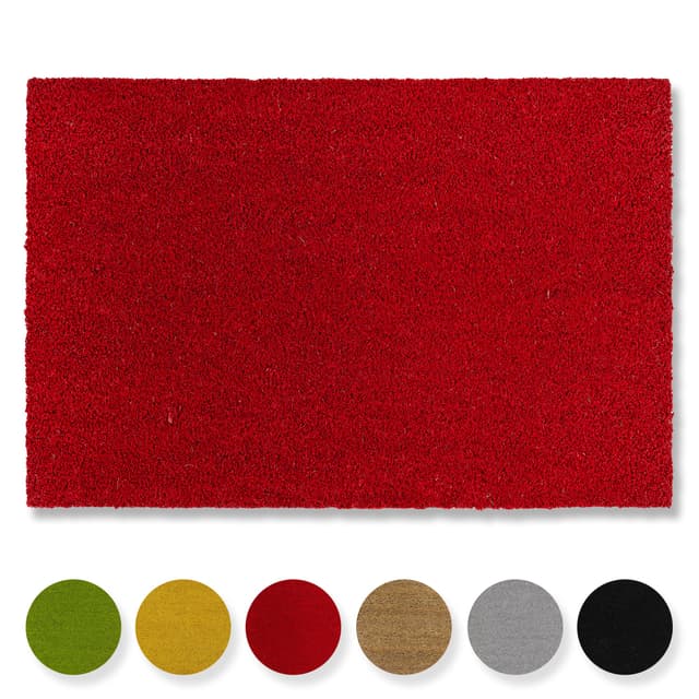 🌿🚪 Rutschfeste Kokosmatte - 40 x 60 cm Rot 🏡🌱