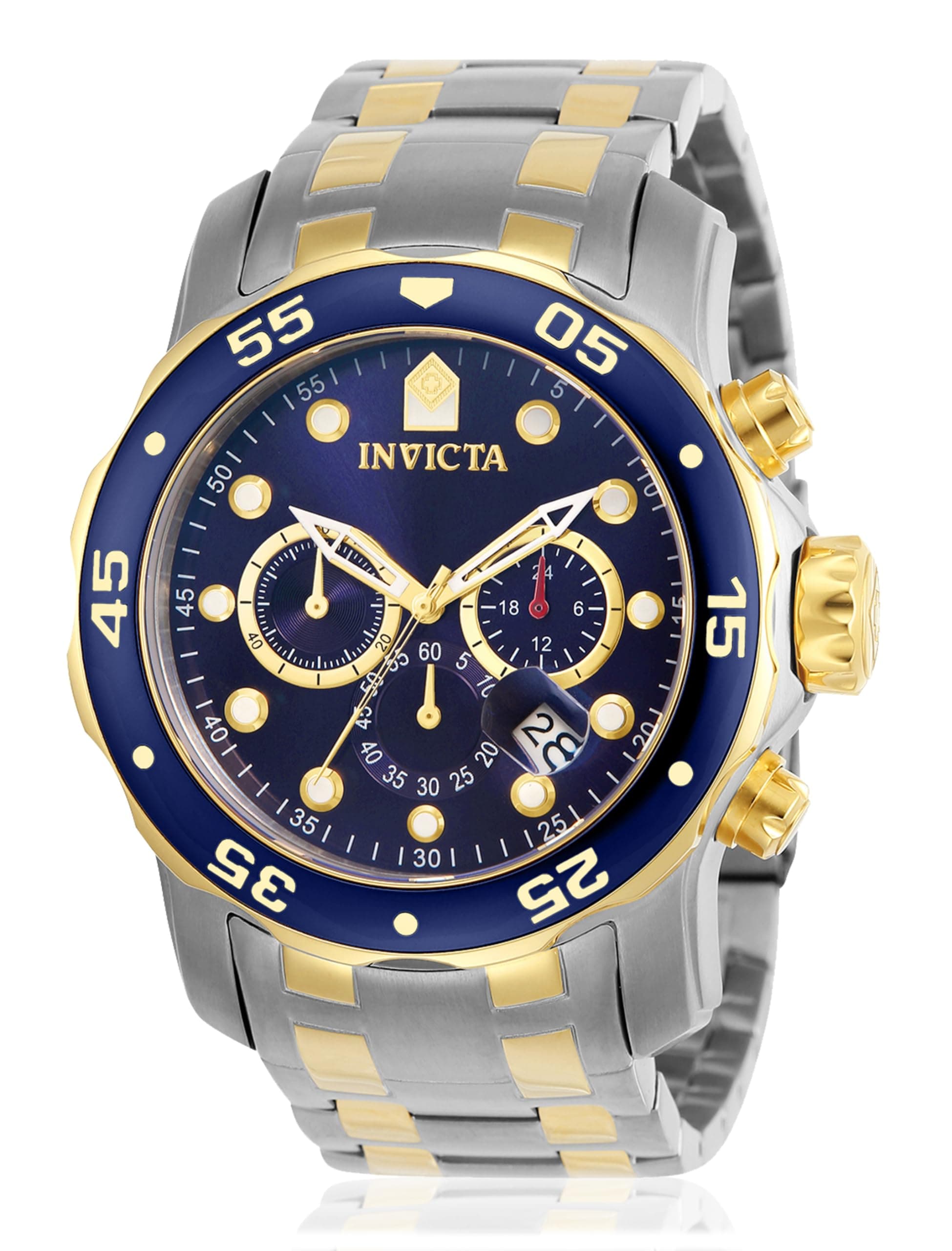 Angebot: Invicta Pro Diver Edelstahl Herren Quarzuhrwerk - 48mm Zwei-Ton/Blau ⌚🌊