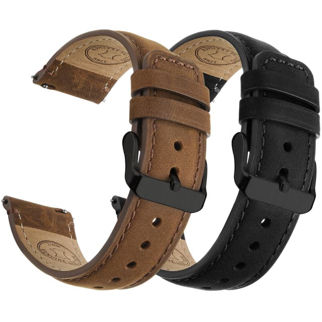 🌟 2er Set Echtleder Uhrenarmbänder 22mm für Damen & Herren 🌟