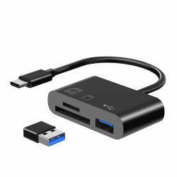 🔌📸 USB C SD Kartenleser | TF Speicher kartenleser für Samsung, MacBook, Laptop | 3-in-1 Adapter