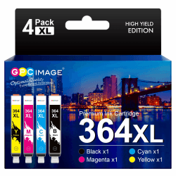 🌟 GPC IMAGE 364XL Tintenpatronen 4er-Pack für HP Drucker 🖨️🌈