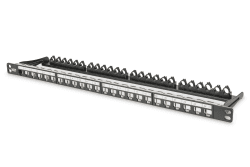 🔌 DIGITUS Patchpanel - Modular - Für Keystone-Module - 19-Zoll - 24-Port - Geschirmt - Rack-Montage 0,5HE - Schwarz