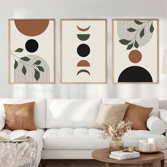Trayosin Moderne Poster Set 3 Stück Abstrakt Kunstdruck Bilder Wandbilder Wanddeko Wohnzimmer & Schlafzimmer Boho Deko