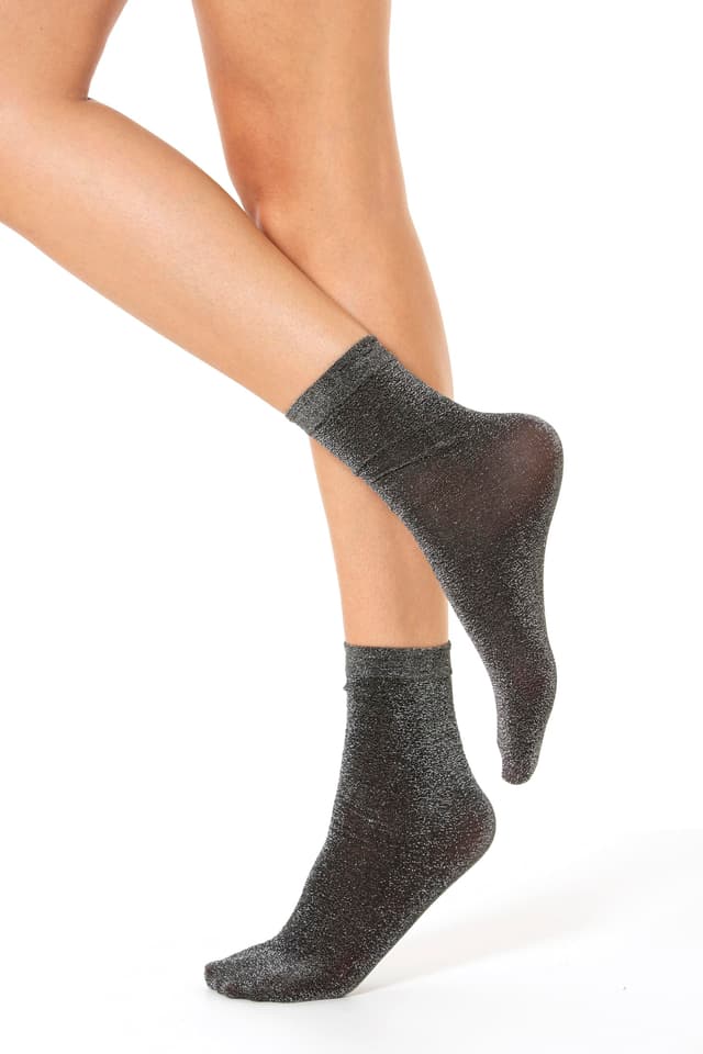 🌟 Gi&Gi Damensocken aus Lurex Multipack - Glitzernde kurze Socken in SILBER 🌟