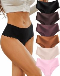🌟 STH BIG Unterhosen Damen Nahtlose Hohe Taille Hipsters Pantys Mehrpack 6 🌟