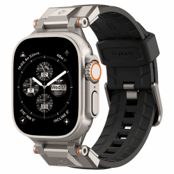 Spigen Dura Pro Armor Armband für Apple Watch Ultra 2/1, Serie 10, 9/8/7/6/5/4/SE - Fabric Schwarz 🌟