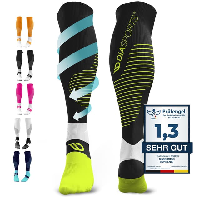 Diasports RUNSTARS Kompressionssocken für Sport, Laufen, Marathon und Triathlon 🏃‍♂️🧦
