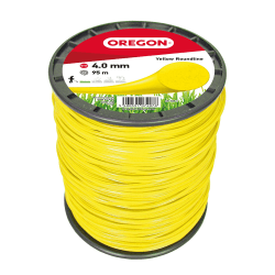 Oregon Runder Mähfaden 4 mm, Gelb - Für hohes Gras, Unkraut, Rasen und dichte Vegetation