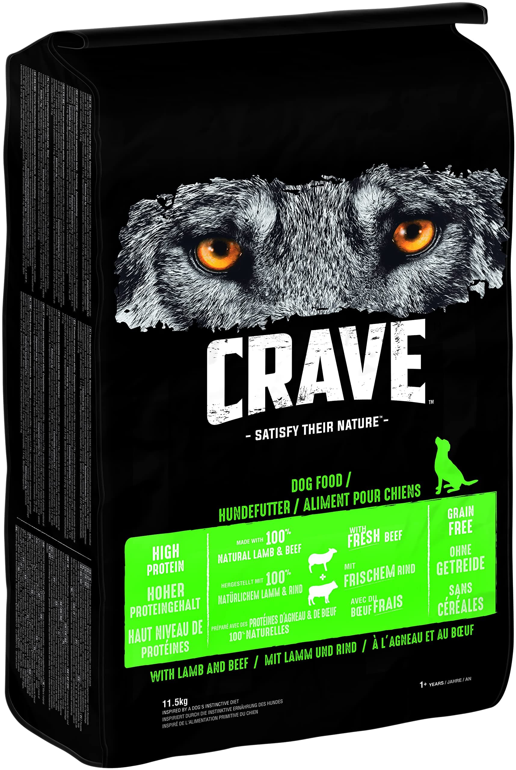 🐾 CRAVE Adult Trockenfutter für Hunde ohne Getreide - 11,5kg 🐶🥩
