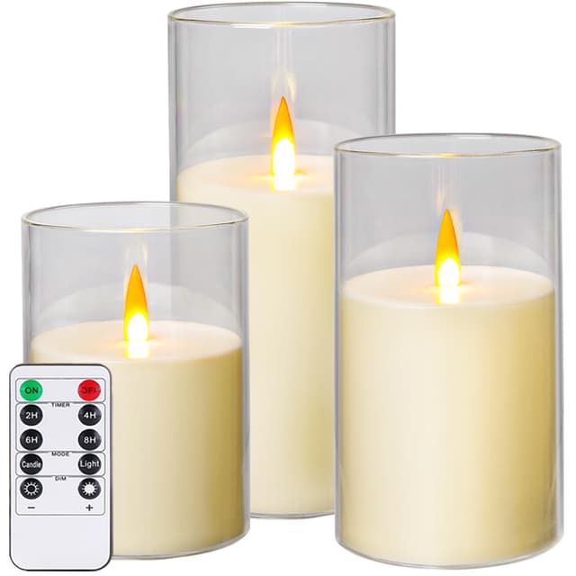 🕯️🌟 Kiexung LED-Kerzen 3er-Set - Flammenlose Kerzen mit Fernbedienung und Timer 🌟🕯️