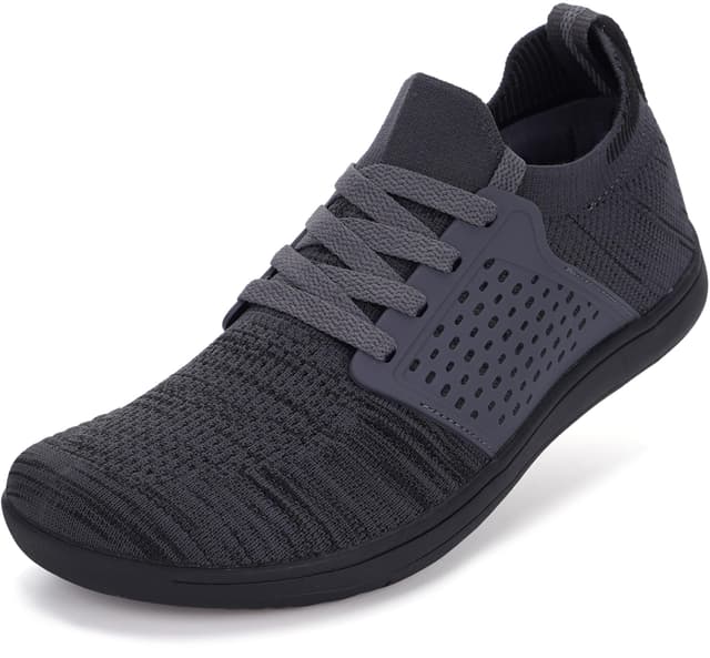 👟 WHITIN Unisex Breite Barfußschuhe | Minimalistische Sneaker 42 EU Weit Dunkelgrau 👟