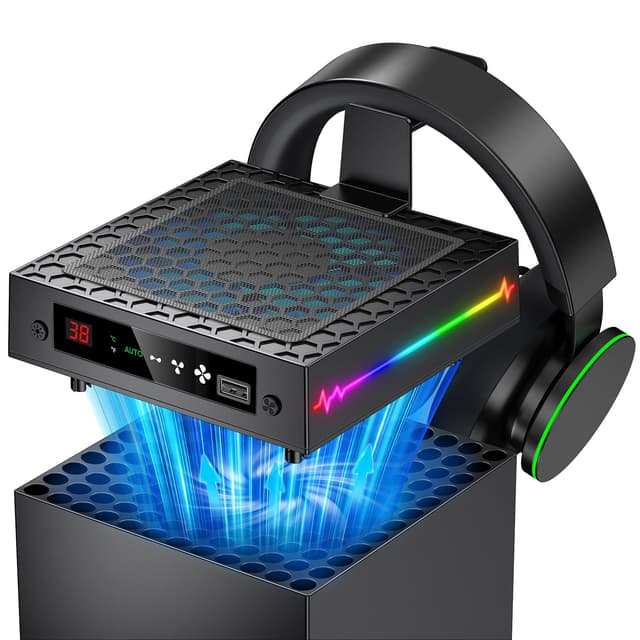 LED Display Automatisch Lüfter für Xbox Series X mit 9 RGB Licht Modi