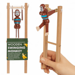 MIJOMA Schwingender AFFE aus Holz - Nostalgisches Kletterspielzeug für Kinder 🎪