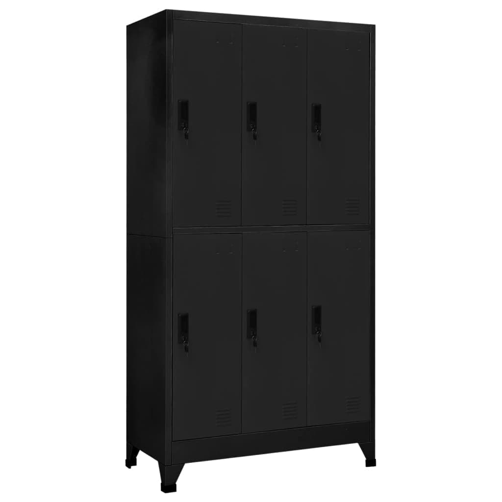 🔒 vidaXL Schließfachschrank Metallschrank Lagerschrank Aktenschrank Fächerschrank Spindschrank Spind Umkleideschrank Spint Schwarz 90x45x180 cm Stahl 🔒