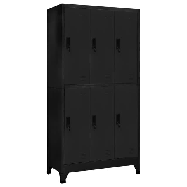 🔒 vidaXL Schließfachschrank Metallschrank Lagerschrank Aktenschrank Fächerschrank Spindschrank Spind Umkleideschrank Spint Schwarz 90x45x180 cm Stahl 🔒