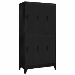 🔒 vidaXL Schließfachschrank Metallschrank Lagerschrank Aktenschrank Fächerschrank Spindschrank Spind Umkleideschrank Spint Schwarz 90x45x180 cm Stahl 🔒