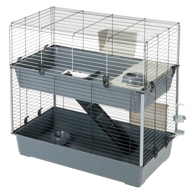🐰🏠 Ferplast Kaninchenkäfig Doppelstockigkäfig für Kaninchen Rabbit 100 Double