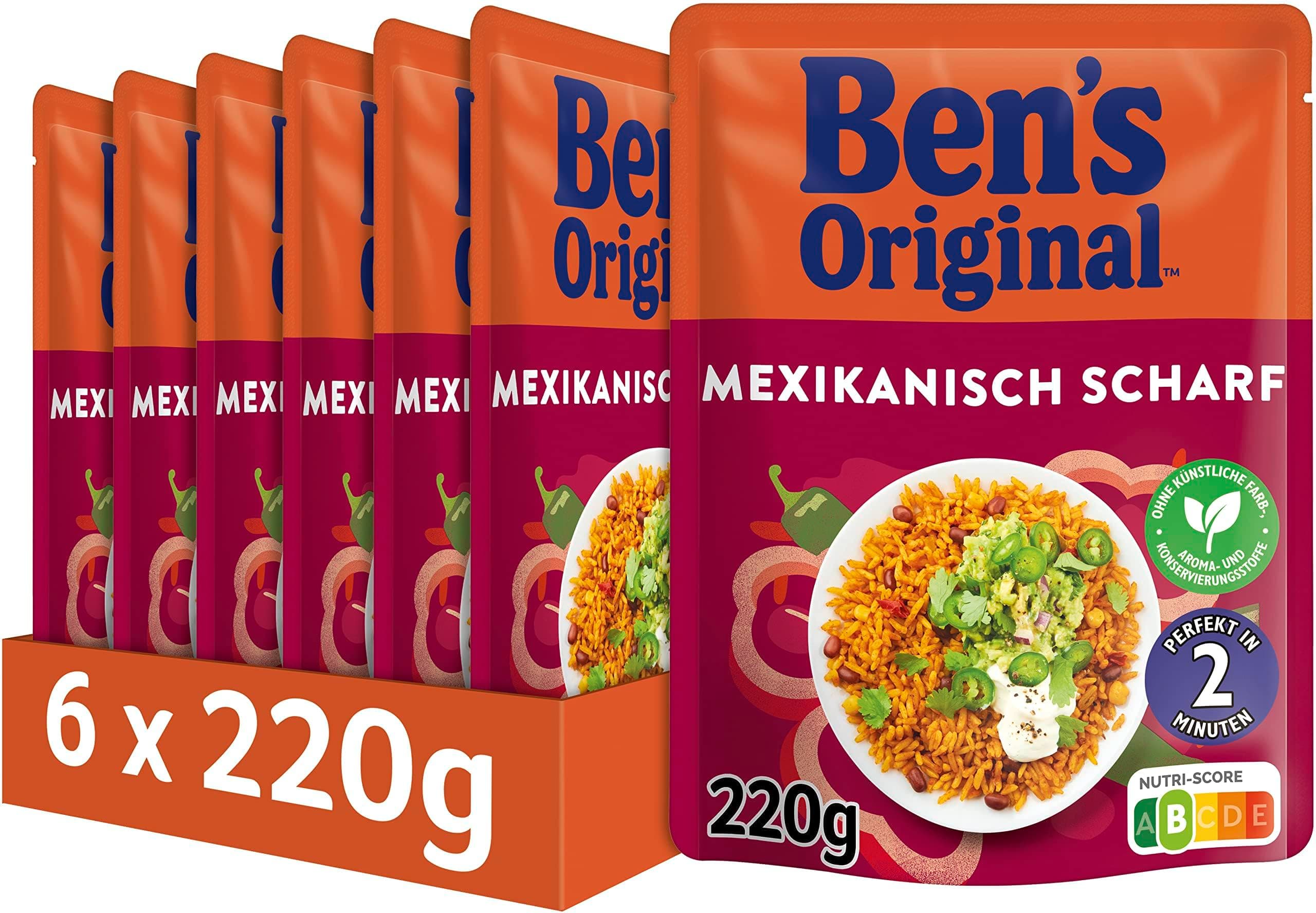 Angebot: BEN'S ORIGINAL™ Express Reis Mexikanisch Scharf 6 x 220g 220 g (6er Pack) 🌶️🍚