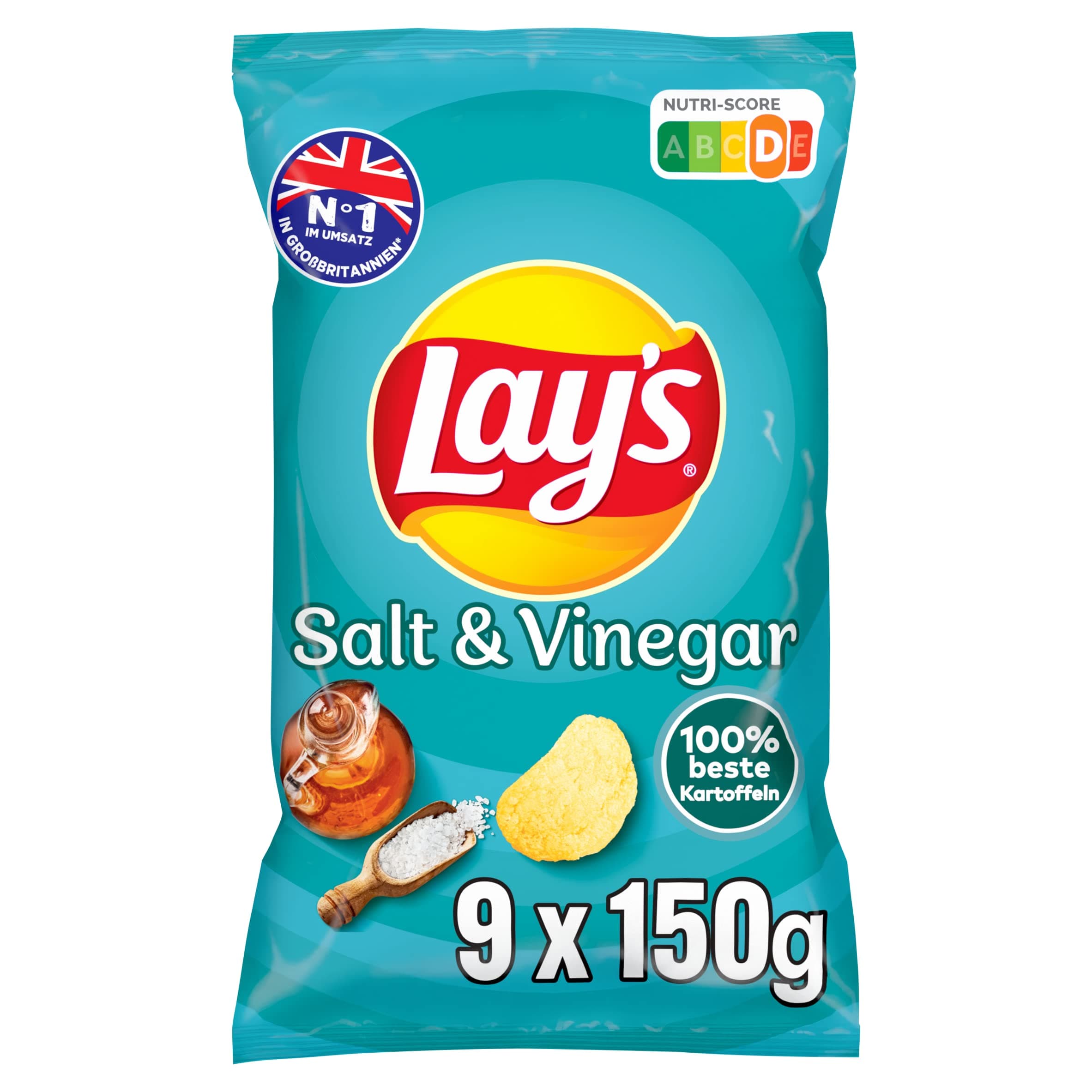 Lay's Salt & Vinegar Geschmack- Knusprig gewürzte Kartoffelchips - Party Snacks 🥳