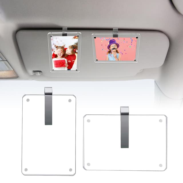 BLINGOOSE Auto Bilderrahmen Fotohalter Clip Sonnenblende