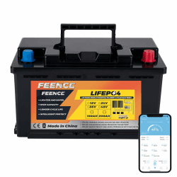 Feence LiFePO4 Bluetooth 100ah 12v Batterie mit BMS - Angebot
