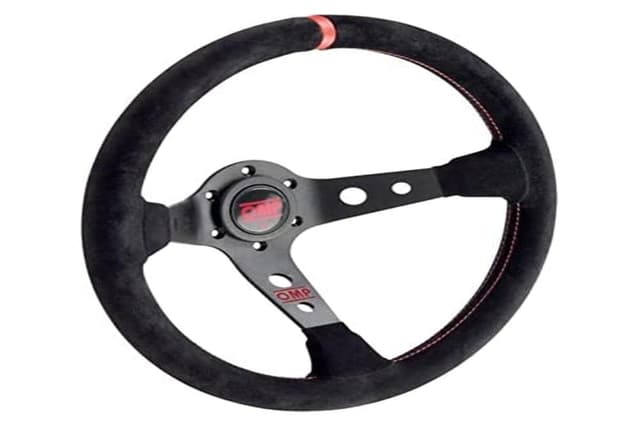 🏎️ OMP Lenkrad Corsica Wildleder Schwarz/Rot - Talla única