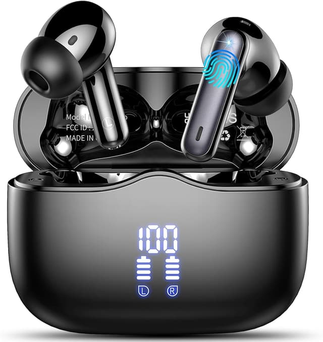 🎧 Bluetooth Kopfhörer - Kabellos, Tiefer Bass, IP7 Wasserdicht, LED Anzeige