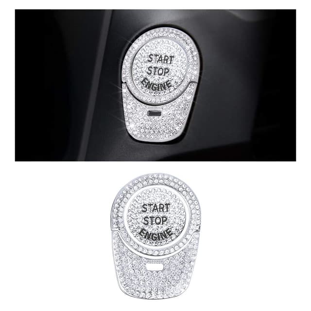 🚗 BLINGOOSE für BMW Bling Zubehör - Sparkle Start Stop Engine Button Aufkleber