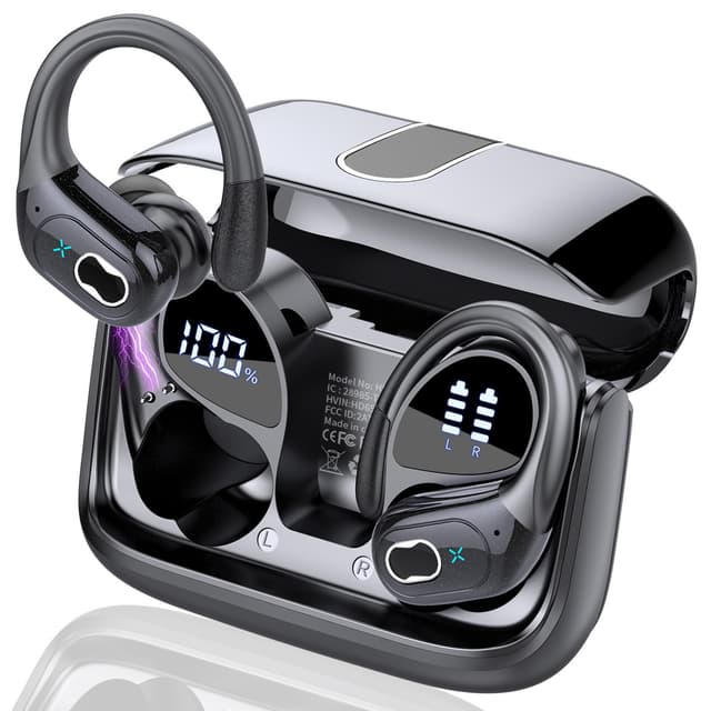 AI Kopfhörer Übersetzer, 3-in-1Bluetooth 5.4 Echtzeit Sprachübersetzer Kopfhörer 164 Sprachen mit App, 75Std Übersetzer Ohrhörer mit Ohrhaken und ENC Mic, 6 Übersetzungsmodi für Business, Schwarz 🎧🌍