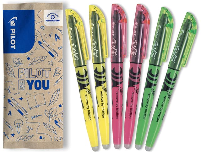 🌈 PILOT FriXion Light, radierbarer Textmarker, 6er Set (Neongelb, Neonpink, Grün) 6 stück (1er Pack) Neongelb, Neonpink, Grün - 47% Rabatt!