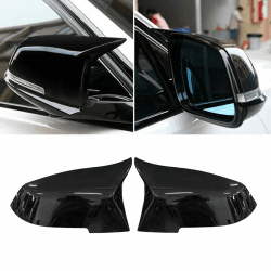 TTCR-II 2 PCS Kompatibel mit Rückspiegel Abdeckung BMW 1er F20 F21/2er F22 F23 F87/3er F30 F31 F34/4er F32 F33 F36/i3 I01/X1 E84 - Glanz Schwarz 🚗🔥