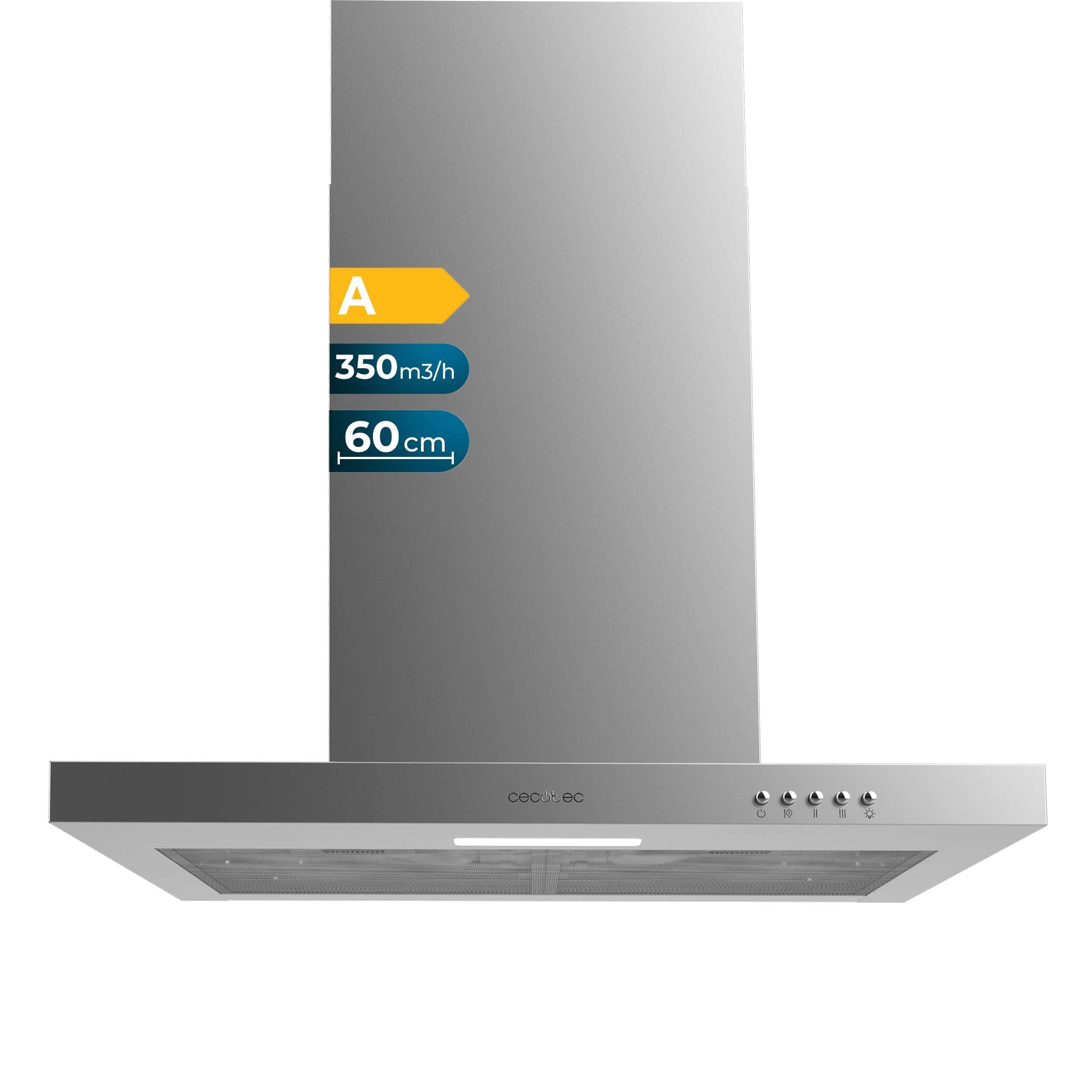 🌟 Super Angebot! Cecotec Dunstabzugshaube 60 cm T-Form Bolero Flux TM 603500 Inox A
