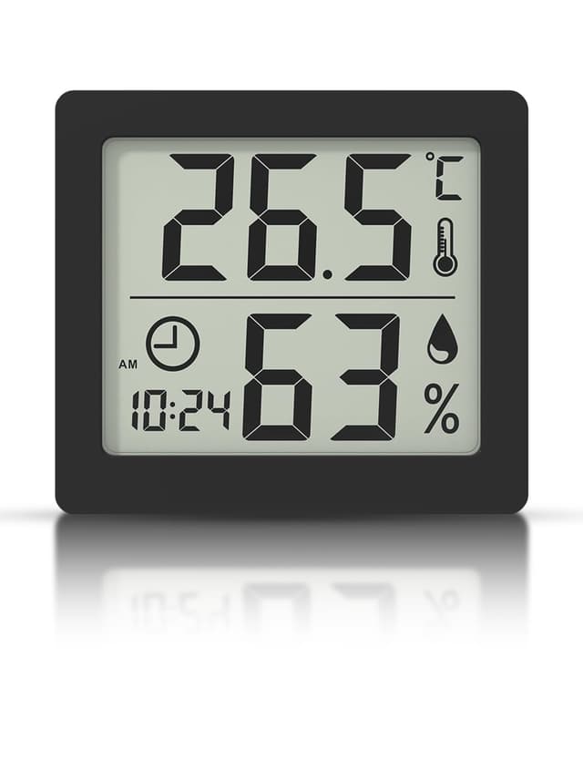 🌡️🕰️ Digitales Thermo-Hygrometer Innen Thermometer Hygrometer Temeo Hygro Indicator 3,1” LCD-Bildschirm
