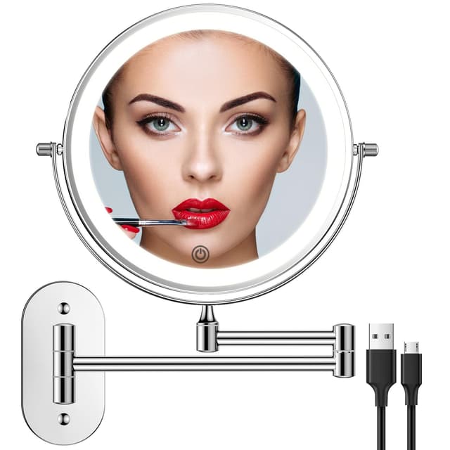 FUNTOUCH Wiederaufladbar Kosmetikspiegel mit LED Beleuchtung - Angebot!