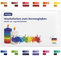 Smowo® 12 Kerzenwachs Farben zum Kerzen selber machen 🕯️🎨