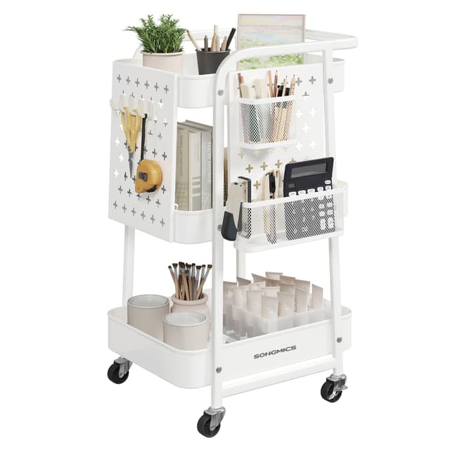 🌟 SONGMICS Rollwagen wolkenweiß LRC037W01: Robust & Vielseitig 🛒